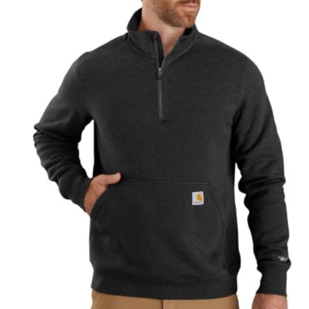 Black Carhartt quarter zip.